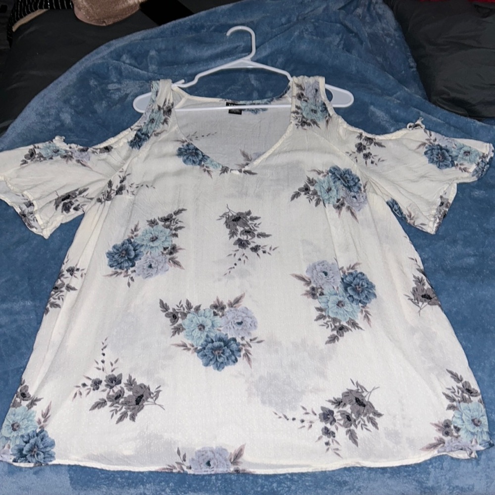 Cream Cold Shoulder Top